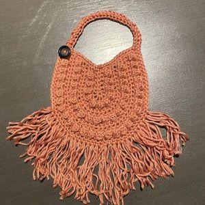 NWT Boho Baby Bib, peach